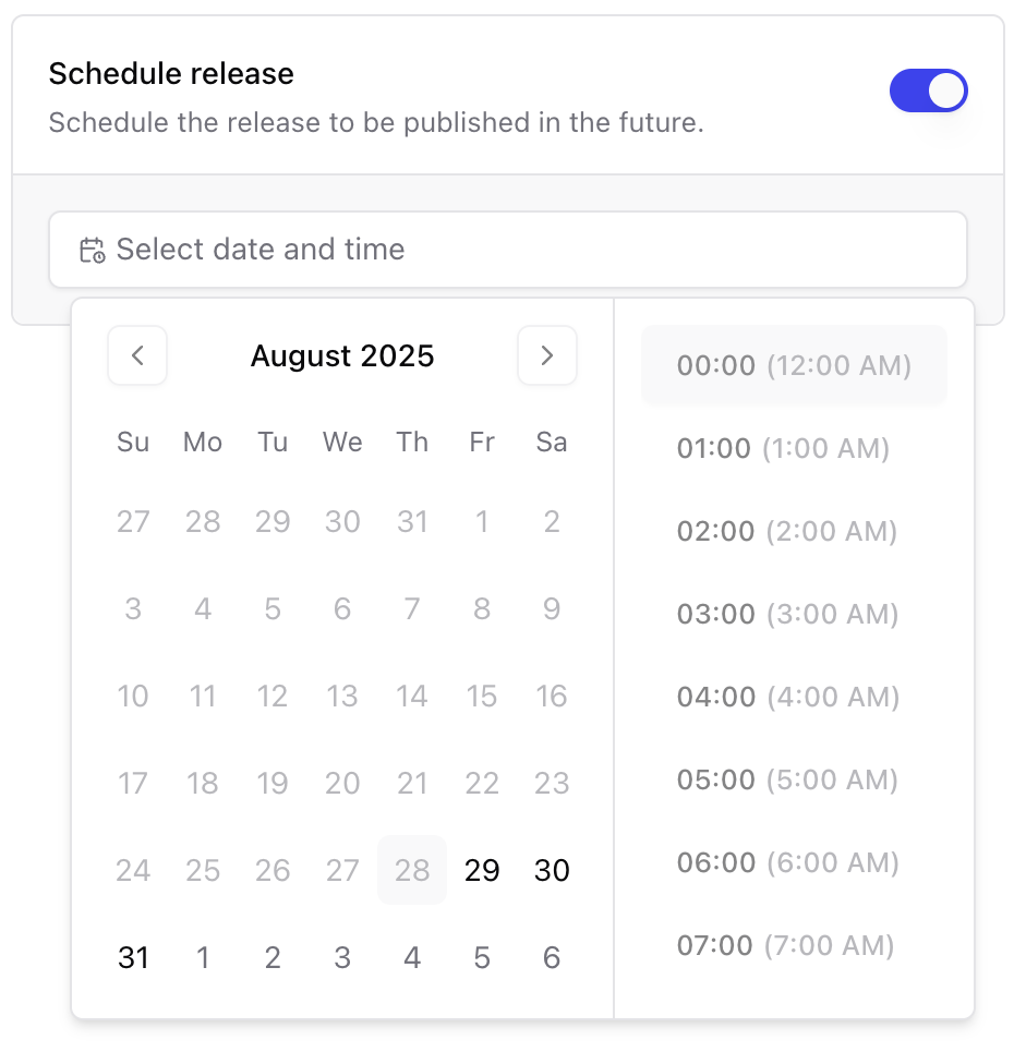 Release Scheduling