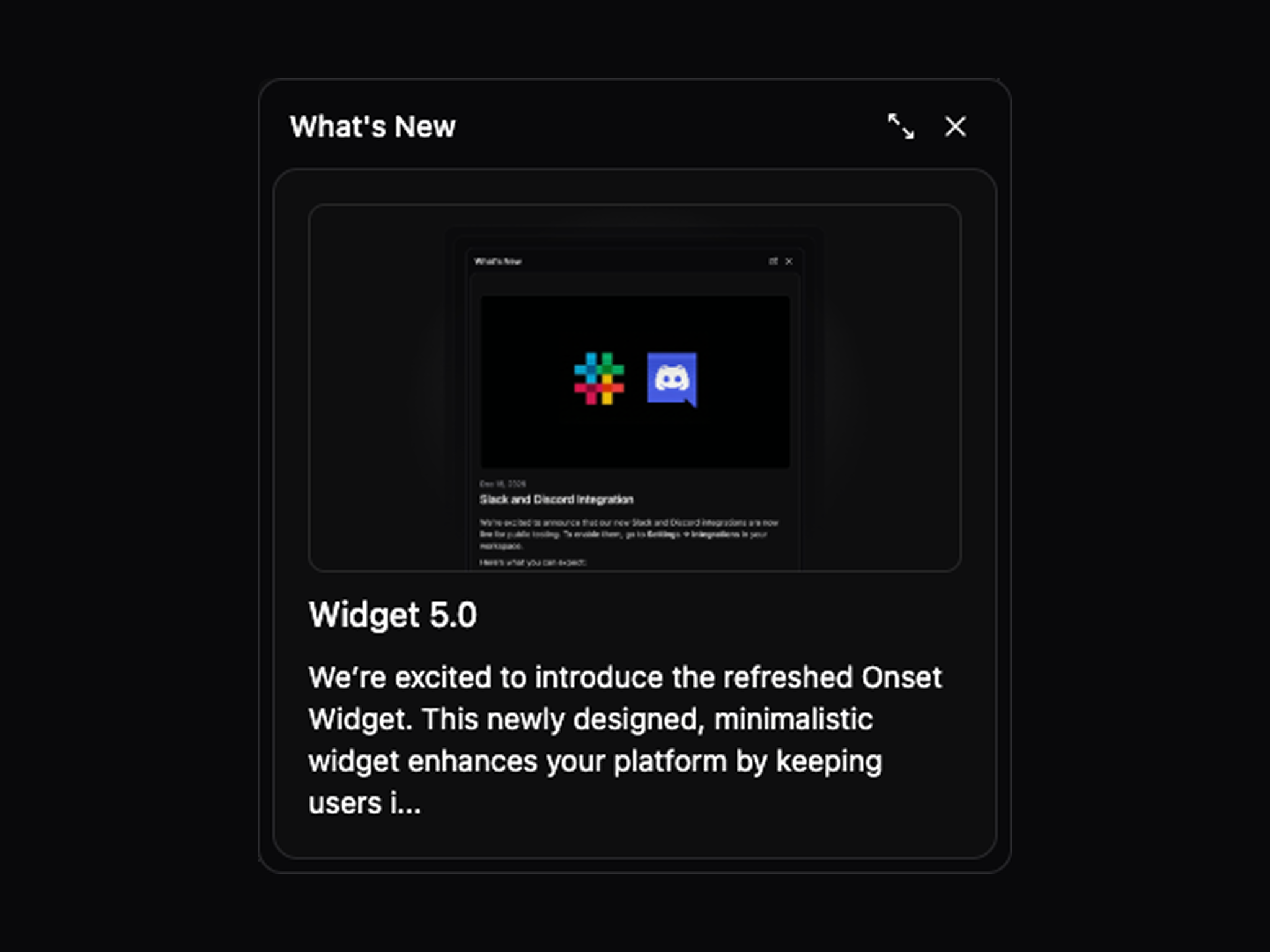 Widget notification