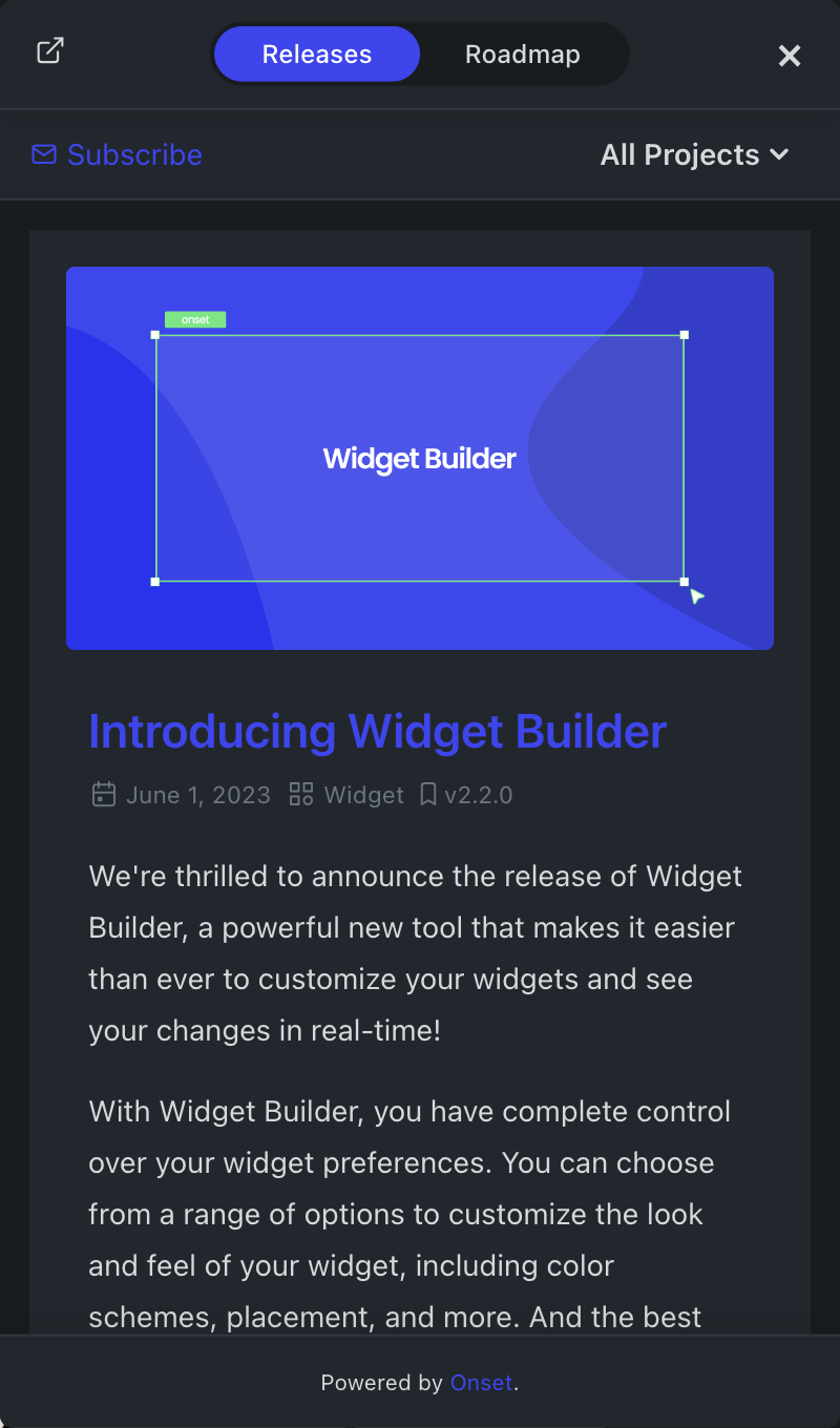 In-App Widget